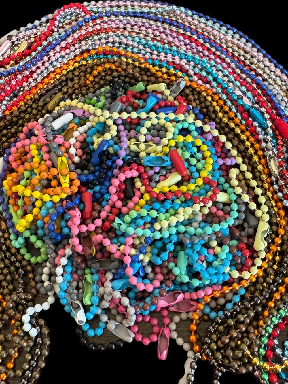 Assorted Metallic Beaded Ball Chain Necklaces + Key Rings - Multi Color Bundle